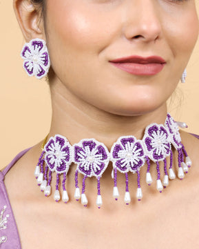 Floral Bridal Jewellery Set (Lilac)