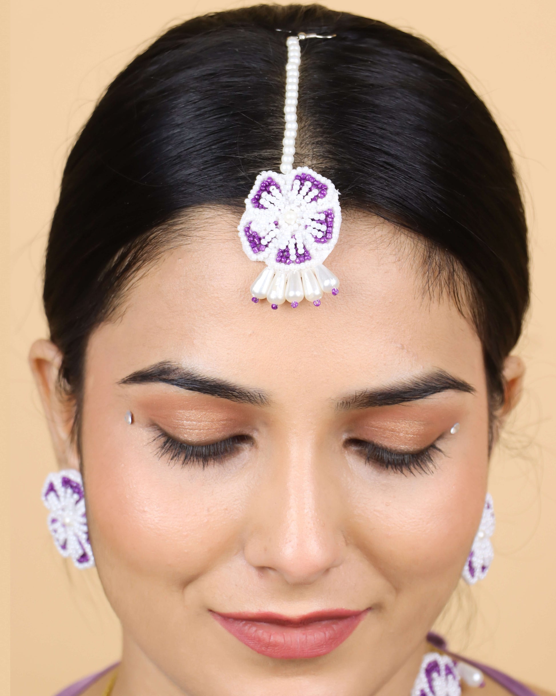 Floral Bridal Jewellery Set (Lilac)